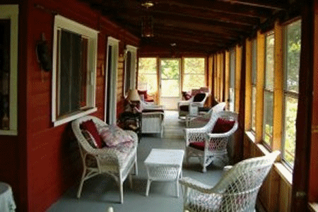The Lounging Porch at The Lodge at McCaskill Island